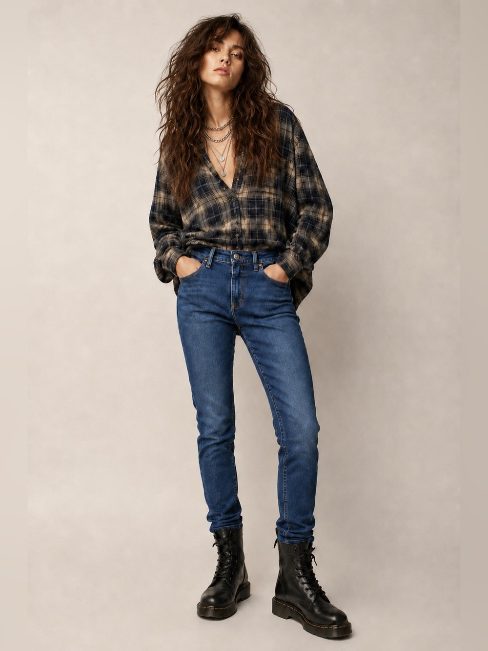 Acne studio peg mid rise blue jean